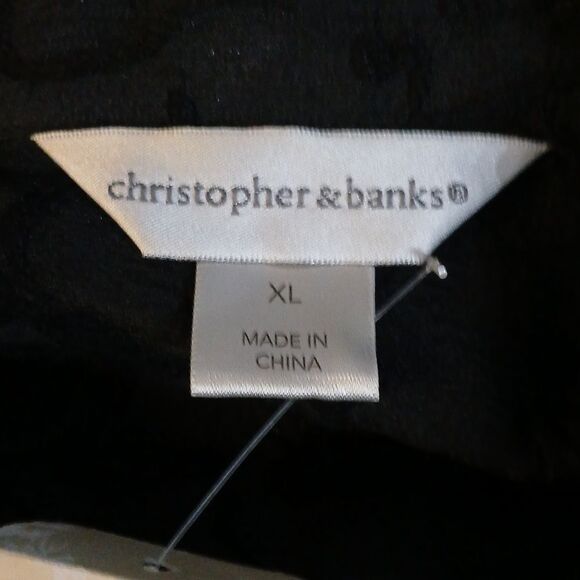 Christopher & Banks black button down lightweight jacket pockets Sz XL  NWT - Picture 6 of 7